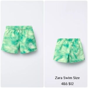 Zara Green Casual Shorts Elastic Waist